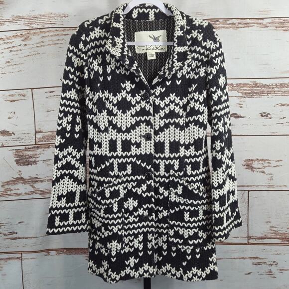 Anthropologie Tabitha Knit Long Sweater Coat Jacket Size Large - Picture 1 of 7